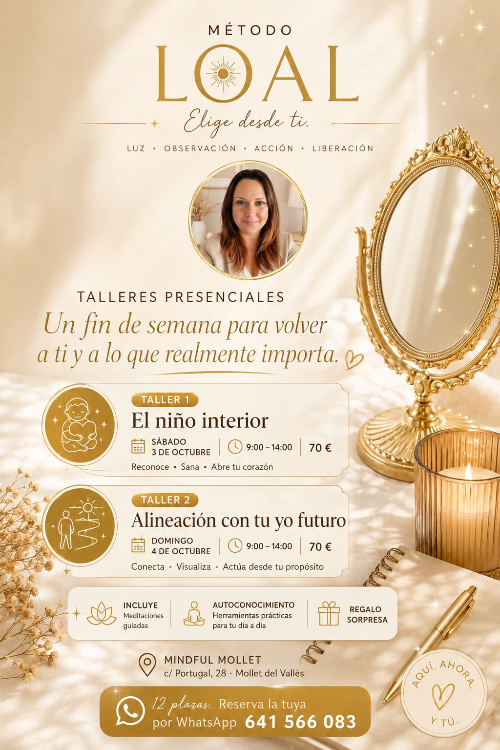 Talleres presenciales del Método LOAL · sábado 3 y domingo 4 de octubre en Mindful Mollet, Mollet del Vallès